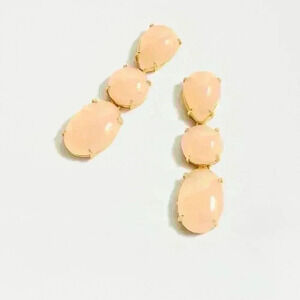 J Crew new Triple stone drop earrings bright pink